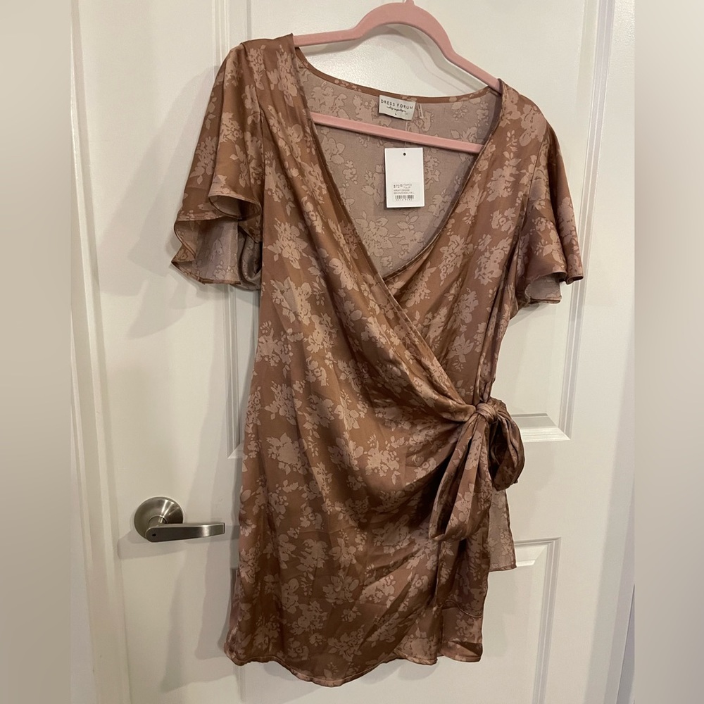 Dress Forum Wrap Dress (floral mauve/pink/bronze)